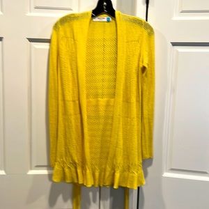 Yellow crochet knit cardigan